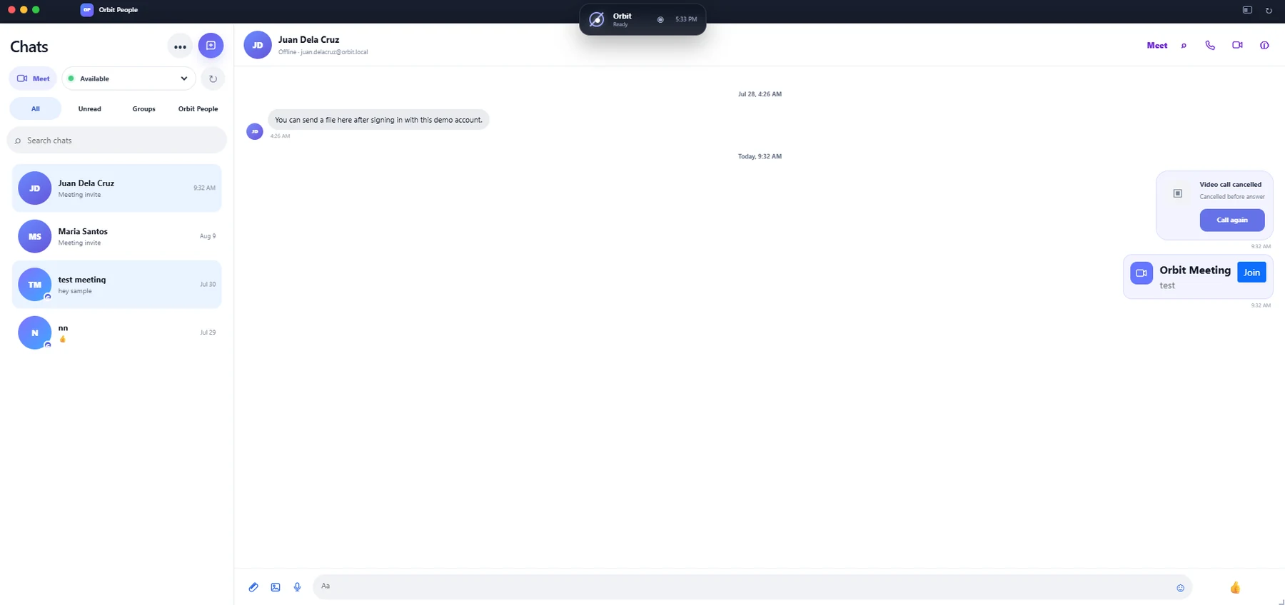 Orbit People interface